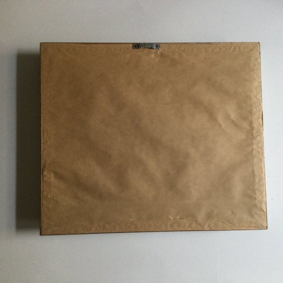 Paper art in shadow box snow covered tree, bird, fox? oval - Picture 4 of 4